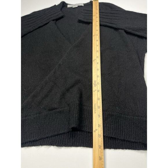 Rocky Barnes X 360 Wool Cashmere Black Fuax Wrap Sweater Size M - Picture 4 of 7